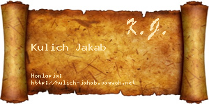 Kulich Jakab névjegykártya